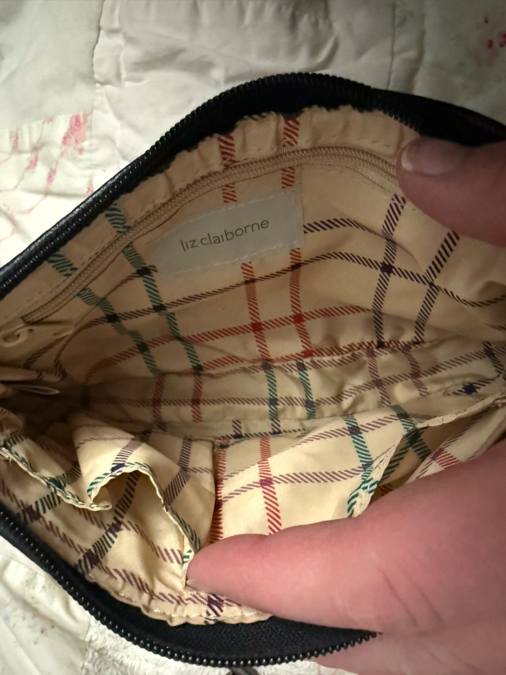 Vintage Liz Claiborne Black Logo Mini Bag/Wristlet - Picture 4 of 6